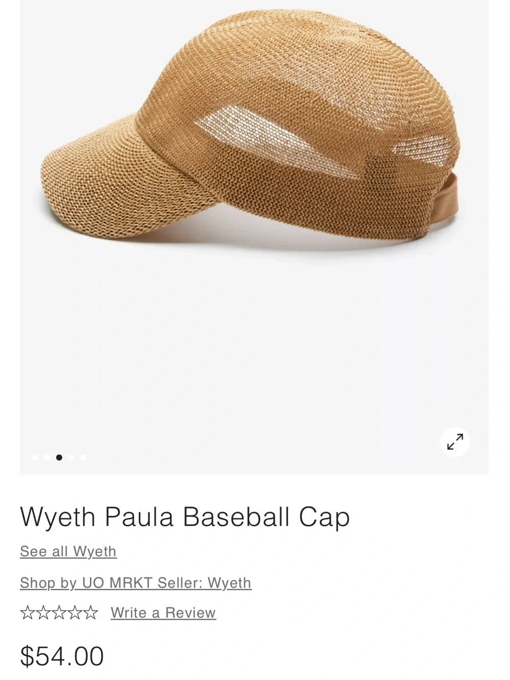 WYETH | Paula Baseball Cap Woven Straw Baseball Cap - Tan